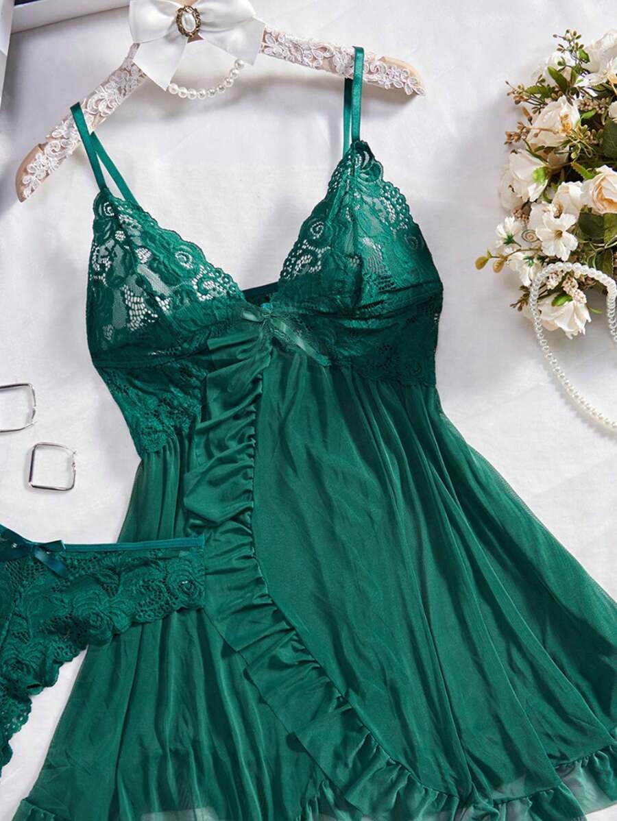 Lingerie Set For Women, Sexy Lingerie Nightgown Made Of Net Fabric, Strap Nightgown, Suitable For Home, Hotel, Valentine's Day, Sexy Nightgown,Sexy Lingerie