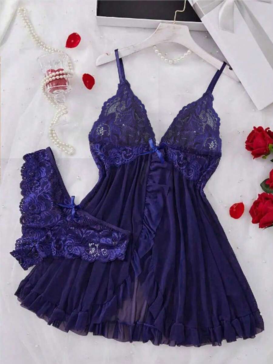 Lingerie Set For Women, Sexy Lingerie Nightgown Made Of Net Fabric, Strap Nightgown, Suitable For Home, Hotel, Valentine's Day, Sexy Nightgown,Sexy Lingerie
